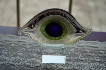Badash Crystal Visionary Good Luck Murano Style Art Glass Eye