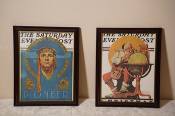 Two The Saturday Evening Post - Norman Rockwell Framed Posters