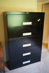 Black Metal File Cabinet With 5 Drawers