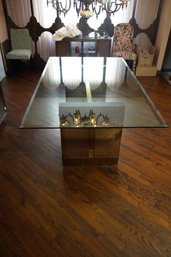 Gorgeous Vintage Heritage Glass Top Dining Table