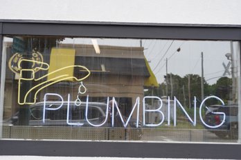 Plumbing Neon Store Sign (working)