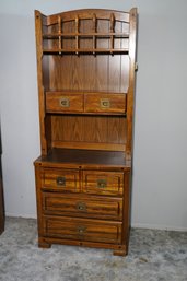 Beautiful Antique Leo Brand  Wood 3 Drawer Dresser With Top Shelf