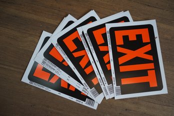 Lot Of 9 Brand New 'EXIT' Signs, 12x9 Inches