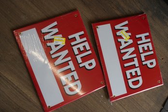 Lot Of 2 Brand New 'Help Wanted' Sign