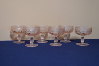 Vintage Pink Depression Glass Style Ice Cream Bowls