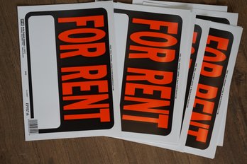 Lot Of 9 Brand New 'for Rent' Sign 12x8.5 Inches