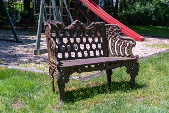 Vintage Cast Iron Rustic Bench