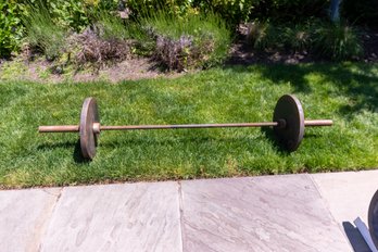 Gym 45 LB Bar With Matching 45-LB Plates