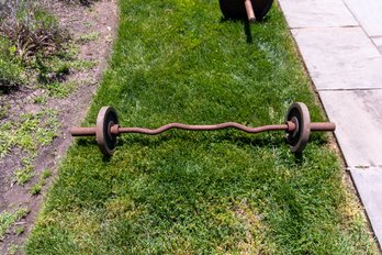 Rustic EZ Bar With 25lbs Plates