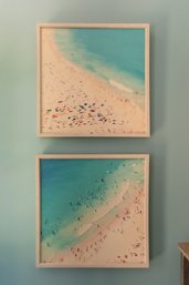 Lot Of 2 Prints Of A Beach Scenery