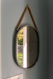 Antique Style Hanging Mirror With Rope Hanging