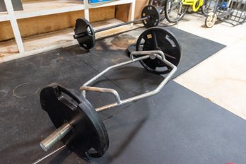 Deadlifting Bar Farmers Walk With(2) 45lb Plates (read Info)