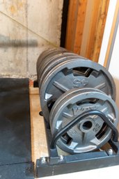 Great Dealing! 45lb And 35pb VTX Plates With Floor Weight Rack (READ INFO)