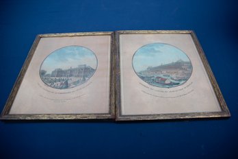 Lot Of 2 Antique Prints Of France Famous Locations
