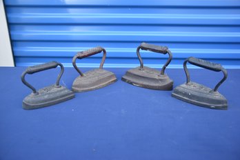 Lot Of 4 Vintage Antique Heavy Rustic Cast Iron Press Or Door Stoppers
