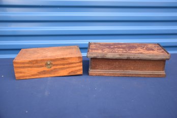 Lot Of 2 Antique Wood Boxes (rea Info)