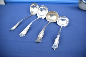 Lot Of 4 Silver-plated Serving Spoons