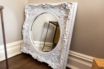 Beauitful White Wash- Antique Reproduction Painted White Mirror