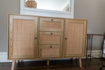 Mid Century Modern Style With Wicker Design Dresser