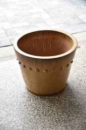 Large Tan Color Glazed Cermanic Outdoor Pot