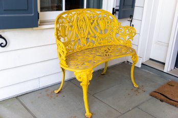 Cast Iron Yellow Bench