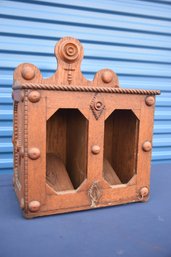 Antique Carved Wood Wall Decoration Storage
