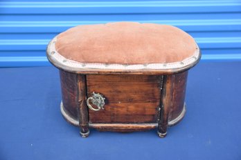 Antique Woo Box Storage With Top Cushion