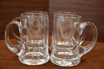 Set Of 4 Clear Glass Mugs