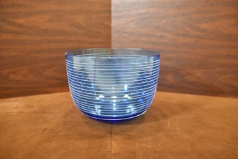 Art Glass Style Villeroy & Boch Blue Swirl Glass Fruit Bowl