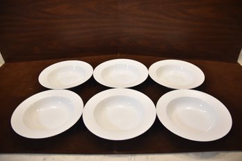 Set Of 6 Block Zen White Porcelain Soup Bowls