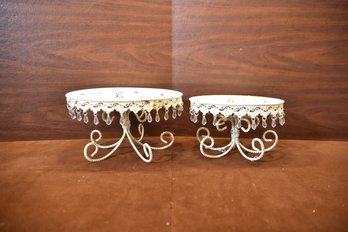 Lot Of 2 Antique Style Metal Cake Stands