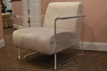 Gorgeous Acrylic Club Chair With Light Gray/cream Color Paid $2350