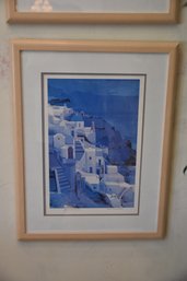 Santorini Oil Print Signed And Dated '97