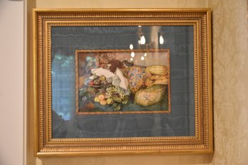 Antique Style Fruit Print With Gold Gilded Wood Frame