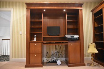 Beautiful All Wood Office Desk And Shelving Unit (read Info)