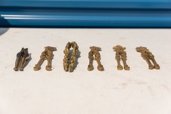 Lot Of 6 Antique Brass Metal Nut Crackers