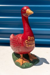 Vintage 'red Goose Shoes' Metal Door Stoper