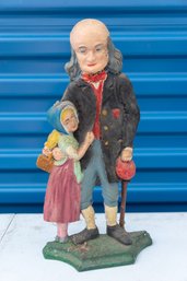 Vintage Cast Iron 'father And Daughter' Door Stopper