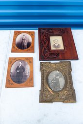 Lot Of 4 Framed Antique Black And White Pictures