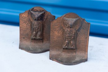 Antique Metal 'owl' Design Bookends