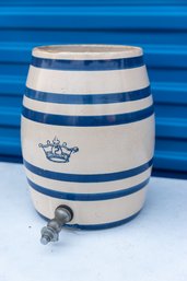 Antique 2 Gallon Crock Stoneware Water Cooler Blue And White