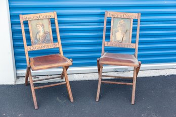 Set Of 2 Dukes Cameo Cigarettes Folding Chairs