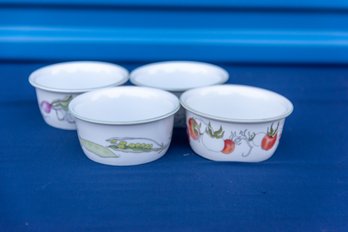 Set Of 4 Watercolor Block Spal Portugal 'cherry Tomatoes' By Marry G. Bowls