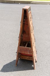 Antique Wood Triangle Shape Piece With Outside Hooks