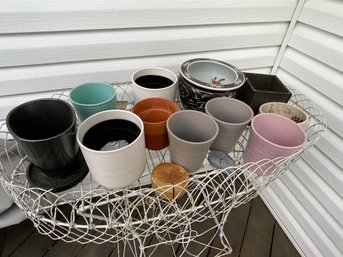 Lot Of Assorted Outdoor Planters (only)