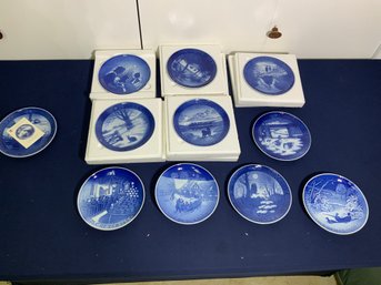 Lot Of Assorted B&G Christmas Blue And White Plates