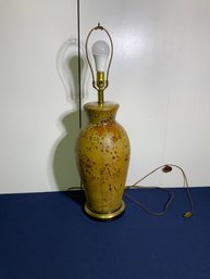 Mid Century Yellow Ceramic Lamp Without Shade