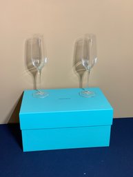 Tiffany & Co. Champagne Flutes In Original Box