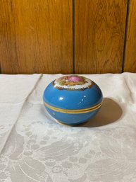 Vintage Limoges Castle Porcelain Trinket Bowl With Lid