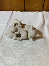 Vintage Lladro Pig & Piglets Porcelain Figurine